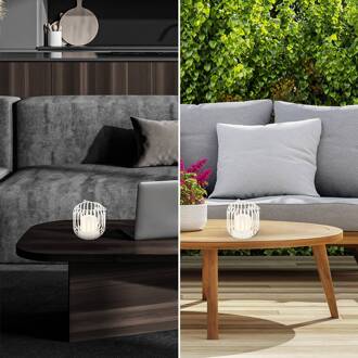 Briloner LED accu-tafellamp 7279 IP44 metalen mand wit