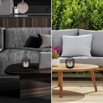 Briloner LED accu-tafellamp 7279 IP44 metalen mand zwart