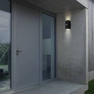 Briloner LED accubestroom buiten wandlamp, zwart, sensor, up/down
