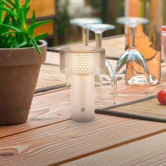 Briloner LED-acculamp Brilo unplugged Gila, antraciet/beige 21 cm antraciet, beige