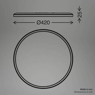 Briloner LED badkamer plafondlamp Pulap, Ø 42 cm, chroomkleurig/wit metaal chroom, wit