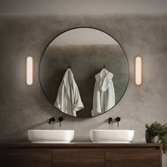 Briloner LED badkamer wandlamp Pil, houtkleur, breedte 35 cm, kunststof houtkleurig