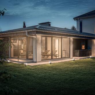 Briloner LED grondspies 3919035 12V 3-spots verlenging, zwart Ø 5 cm