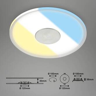 Briloner LED inbouwlamp 748 IP44 CCT Switch Ø 12cm gesatineerd aluminium