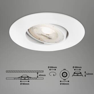Briloner LED inbouwspot 7602 3er IP65 3.000 K wit