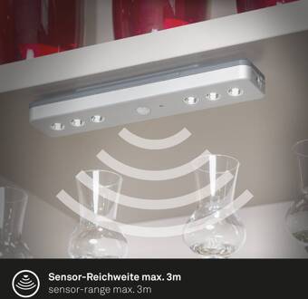Briloner LED meubelverlichting Lero Indoor, sensor batterij titaan