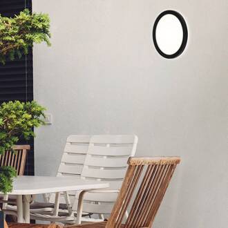 Briloner LED paneel Frankfurt, rond, Ø 21 cm, IP44, zwart zwart, wit