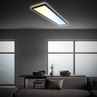 Briloner LED paneel Tava CCT, zwart, 98 x 20 cm achtergrondverlichting kunststof