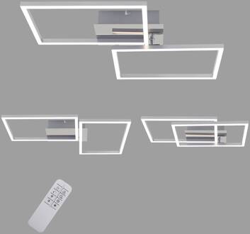 Briloner LED plafondlamp 3149-018 twee vierkanten wit, chroom, alu