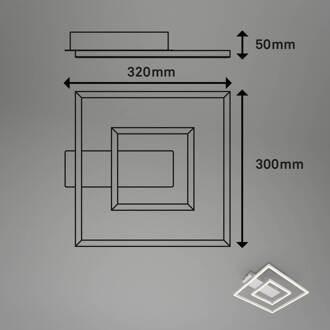 Briloner LED plafondlamp 3772 met 2 frames, alu