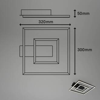 Briloner LED plafondlamp 3772 met 2 frames, zwart