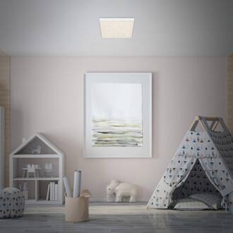 Briloner LED plafondlamp Flame Star, 21,2 x 21,2 cm wit wit, gesatineerd