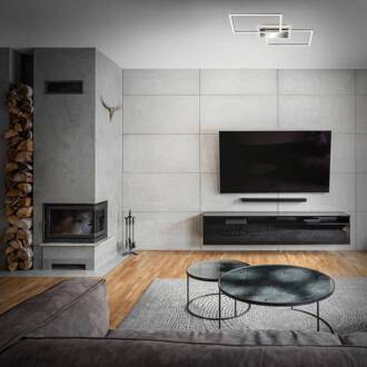 Briloner LED plafondlamp Frame 2-lamps, CCT, aluminium geborsteld aluminium