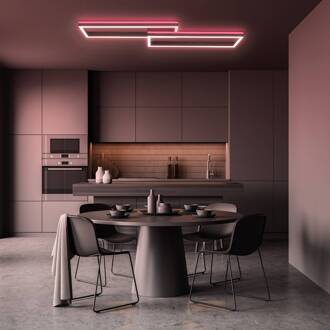 Briloner LED plafondlamp Frame 2-lamps RGBW-achtergrondverlichting 119,5 cm zwart