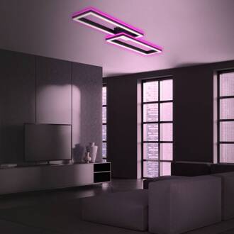 Briloner LED plafondlamp Frame 2-lamps RGBW backlight zwart