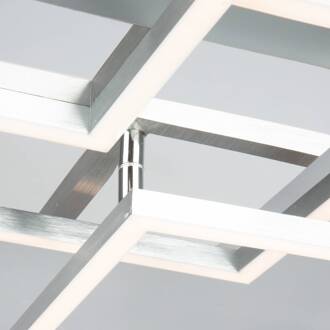 Briloner LED plafondlamp Frame step-dim chroom-alu 76x37cm geborsteld aluminium, chroom glanzend