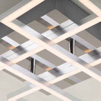 Briloner LED plafondlamp Frames, 4 vierkanten, draaibaar chroom, wit