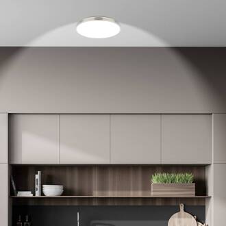 Briloner LED plafondlamp Kaida, mat nikkel, Ø 38 cm, EEK A, 4.000 K