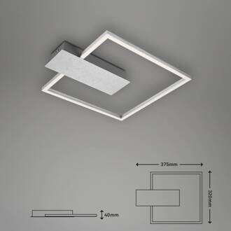 Briloner LED plafondlamp Nico, 3.000K, hoekig, chroom chroom, wit