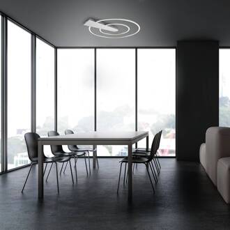 Briloner LED plafondlamp Nico Duo, 3.000K, rond, chroom chroom, wit