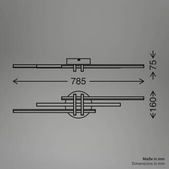 Briloner LED plafondlamp Tinka, houtkleur/zwart, lengte 78 cm houtkleurig, zwart