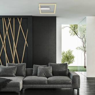 Briloner LED sensor plafondlamp Nici vierkant alu gesatineerd aluminium