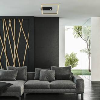 Briloner LED sensor plafondlamp Nici vierkant zwart gesatineerd zwart