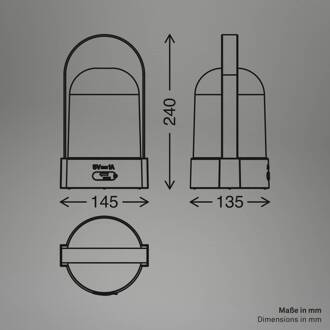 Briloner LED tafellamp ASA BIG, brons/wit, hoogte 24 cm, IP44 brons, wit