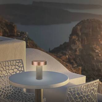 Briloner LED tafellamp Bito, brons/antraciet, hoogte 20 cm, IP44 brons, antraciet