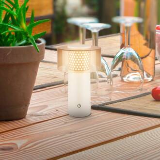 Briloner LED tafellamp Brilo unplugged Gila, bruin/grijs, 21 cm bruin, grijs