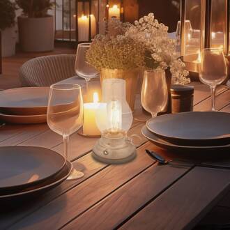 Briloner LED tafellamp Brilo unplugged Kanea, beige, hoogte 18 cm beige, helder