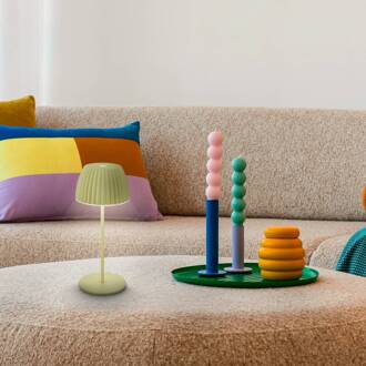 Briloner LED tafellamp Brilo unplugged Riffle, 20 cm, groen pastelgroen