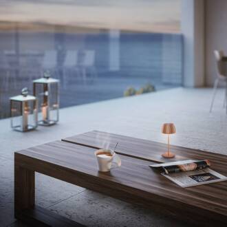 Briloner LED tafellamp Brilo unplugged Riffle, 20 cm, koper