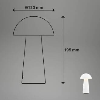 Briloner LED tafellamp, Fungo Mini, wit, touch, kunststof
