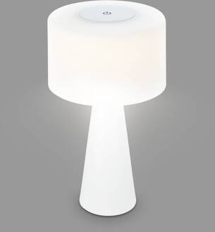 Briloner LED tafellamp Halo, werkt op batterijen, wit