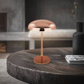 Briloner LED tafellamp op accu Brilo unplugged Caxa, koperkleurig