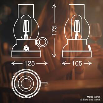 Briloner LED tafellamp op accu Brilo unplugged Kanea, antraciet, 18 cm antraciet, helder