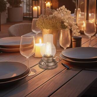 Briloner LED tafellamp op accu Brilo unplugged Kanea bronskleurig 18 cm brons, helder