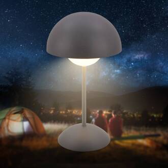Briloner LED tafellamp op accu Kugle, antraciet, metaal, IP44, dimbaar.
