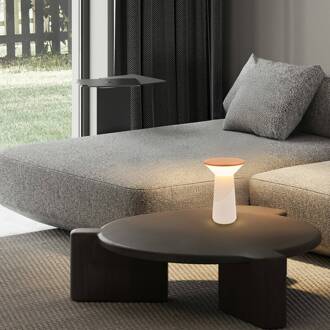 Briloner LED tafellamp Pilia, bruin/lichtgrijs, hoogte 24 cm, IP44 bruin, lichtgrijs