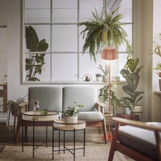 Briloner LED vloerlamp Brilo unplugged Riffle, koperkleurig