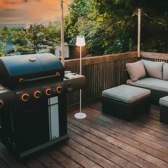 Briloner LED vloerlamp Coloris, wit, RGB, dimmer, IP44, USB