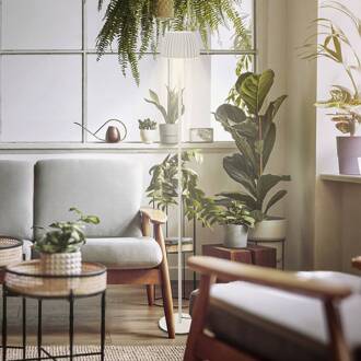 Briloner LED vloerlamp Loca, oudwit, hoogte 123 cm, kunststof/metaal oud wit