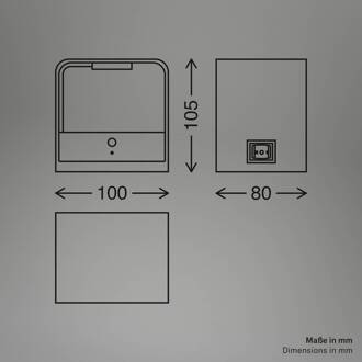 Briloner LED wandlamp op accu Barro, beige, breedte 8 cm, metaal, sensor