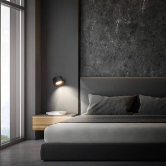 Briloner LED wandlamp Tari, zwart, CCT, touchdimmer, USB