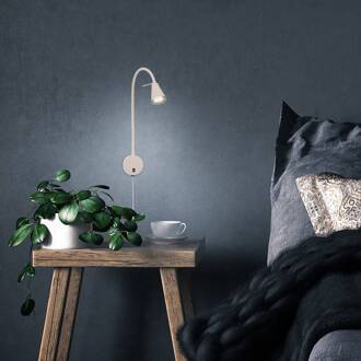 Briloner LED wandlamp Tusa, beige, metaal, 45 cm, flexibele arm, GU10