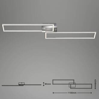 Briloner Plafondlamp Frame WiFi CCT, afstandsbediening, aluminium geborsteld aluminium
