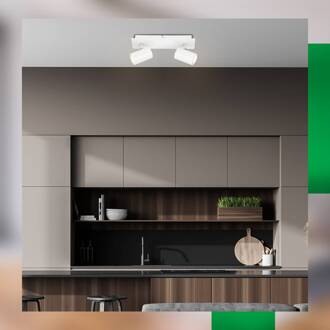 Briloner Plafondlamp Isil A, wit, 2-lamps, metaal, draaibaar