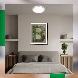 Briloner Plafondlamp Pulap A, mat chroom, Ø 33 cm, kunststof