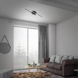 Briloner Plafondlamp Rey, glittereffect, 2-lamps, zwart